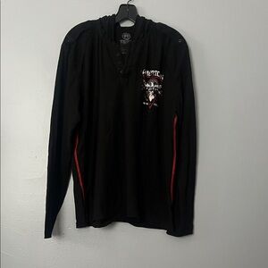 American Fighter Black and Red Hoodie